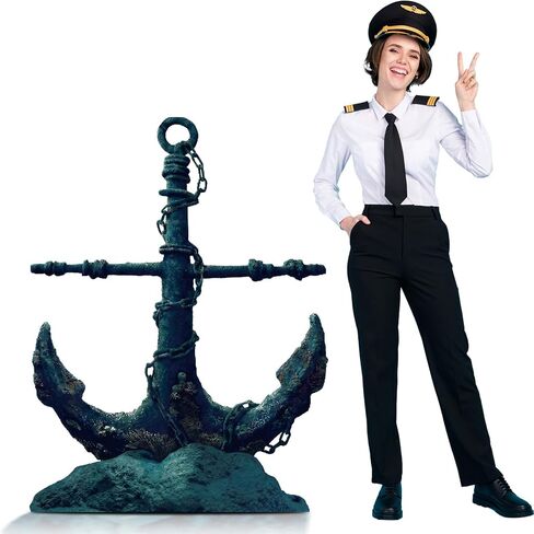4 Feet Nautical Party Decorations Ship Wheel Cardboard Cutout Stand up Large Captain Wheel Photo Props Party Back Drops for Pirate Nautical Party Home Outdoor Decor in Kuwait