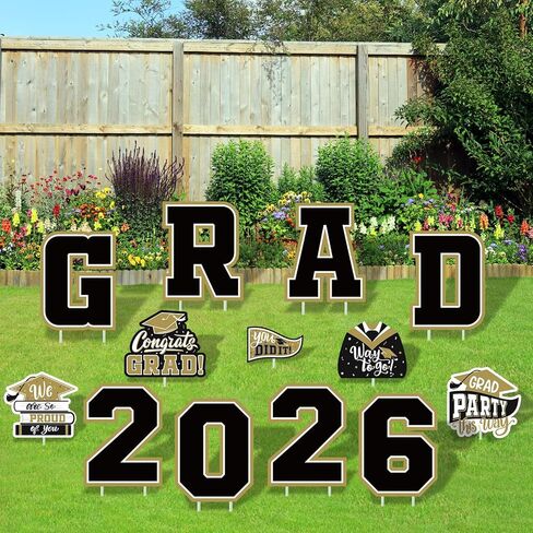 Red Themed Graduation Decorations 2025 - Graduation Yard Signs Class of 2025,Congratulate Graduation yard signs - Graduation Party Supplies for High School & Graduation Party Decorations in Kuwait