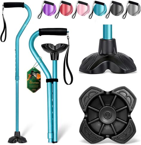 BeneCane Walking Cane Adjustable Cane with Offset Soft Cushioned Handle for Men & Women Lightweight Comfortable Extra Stability Base Mobility Aid for Men Women and Seniors in Kuwait