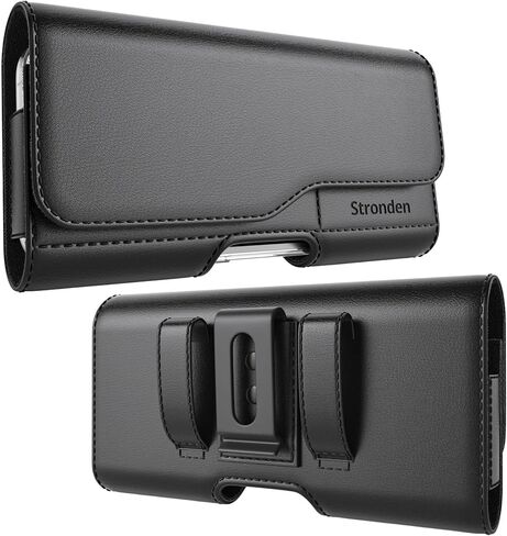 Stronden Holster for iPhone 15, 15 Pro, 14, 14 Pro, 13, 13 Pro, 12, 12 Pro, 11, XR - Leather Belt Case with Belt Clip [Magnetic Closure] Pouch w/Built in Card Holder (Fits Otterbox Commuter Case on) in Kuwait