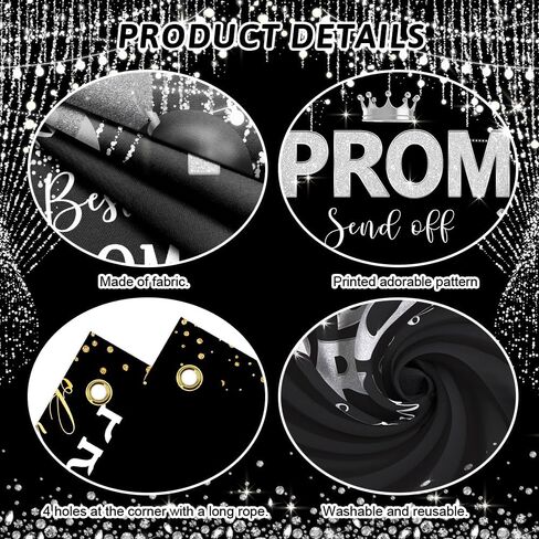 Prom 2025 Graduations Backdrop Congrats Grad Banner Black Sliver Glitter Balloons Congratulations Grad Party Decor Background for Photography Graduation Prom Party Supplies 78.7x70.8 Inch in Saudi Arabia