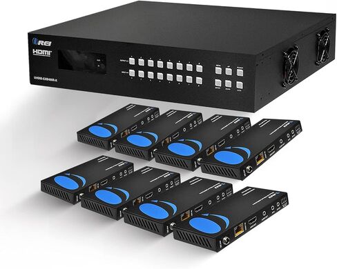اوري موزع HDMI 1×8 2.0 بـ8 منافذ مع اتش دي سي بي 2.2 الترا فل الترا ودقة 4K بتردد 60 هرتز وثلاثي الابعاد يدعم التحكم في اي دي اي دي - UHD-108 in Kuwait