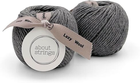 About Strings Lazy Wool Merino Wool Cotton Blend No.5 Chunky Yarn 3.53 oz (100g) per Ball - 2 Balls Pack in Kuwait