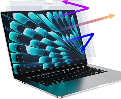 2-Pack 15.6 Inch Anti Blue Light Screen Protector, 15" Laptop Screen Protector Blue Light Blocking with 16:9 Resolution, Reduce Eye Strain Matte anti glare screen protector 15.6 inch in Kuwait