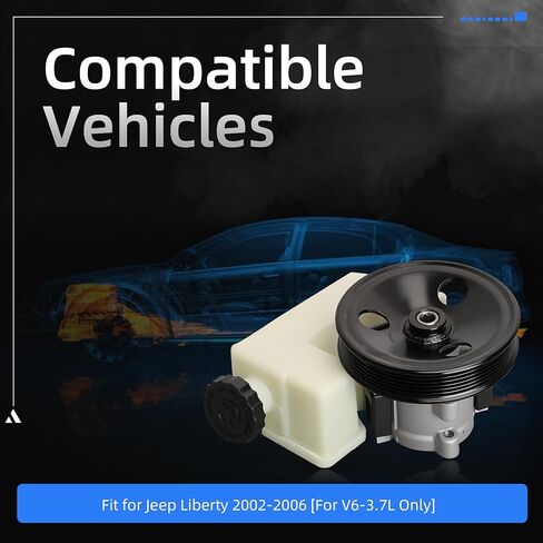 20-64610 Power Steering Pump with Pulley, Compatible With Jeep Liberty 2002-2006 For V6-3.7L Only, Replace # 96-64610 52088710AA 52088710AD 53013493AA 4892371AA 733-75141 in Kuwait
