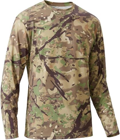 LOOGU Men’s Hunting Camo Shirt Lightweight, Camouflage Shirts for Men Long Sleeve Shirt for Fishing Hiking Camping in Kuwait