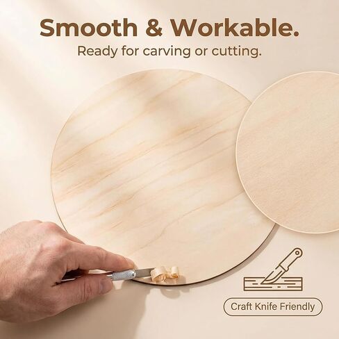 10 Pack Blank Unfinished Round Wood Signs for Crafts 2mm Basswood Sheets for Laser Cutting 12 Inch Wooden Door Hanger Sign DIY Painting Halloween Christmas Decoration in Kuwait