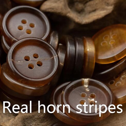 10 Pieces Large 28MM 1.1 Inch Natural Real Horn Buffalo Buttons for Men's Women Blazer, Peacoat, Coats, Jacket, Overcoat, Winter Coat, Uniform Genuine Natural Horn Buttons (Brown) in Kuwait