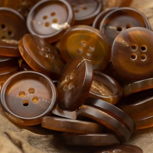 10 Pieces Large 28MM 1.1 Inch Natural Real Horn Buffalo Buttons for Men's Women Blazer, Peacoat, Coats, Jacket, Overcoat, Winter Coat, Uniform Genuine Natural Horn Buttons (Brown) in Kuwait