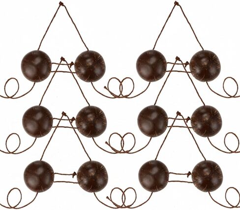 6 Pcs Hawaiian Coconut Shell Chest Bra with Cord Novelty Coconut Bikini Top for Women Bikini Luau Party Summer Party in Kuwait