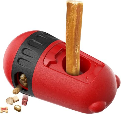 2 in 1 Interactive Treat Dispensing Dog Toys, Bully Stick Holder, Adjustable Dog Treat Holder for Small & Medium & Large Dogs, Safety Device to Prevent Choking, Blue in Kuwait