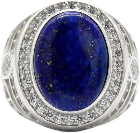 Red, black, tiger's eye stone, lapis lazuli ring for male silver blue stone set cubic zirconium oxide (CZ) Turkish ring retro style wedding ring jewelry gift in Kuwait