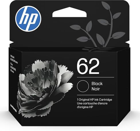 HP 62 Black Ink Cartridge | Works with HP ENVY 5540, 5640, 5660, 7640 Series, HP OfficeJet 5740, 8040 Series, HP OfficeJet Mobile 200, 250 Series | Eligible for Instant Ink | C2P04AN in Kuwait