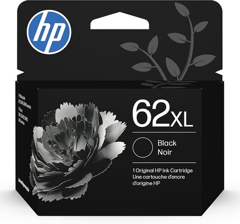 HP خرطوشة حبر سوداء 62 | تعمل مع سلسلة HP ENVY 5540، 5640، 5660، 7640، HP OfficeJet 5740، سلسلة 8040، HP OfficeJet Mobile 200، 250 Series | مؤهلة للحبر الفوري | C2P04AN in Kuwait