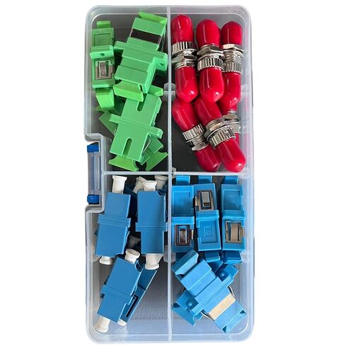 Fibershack - Fiber Optic Coupler Kit - Fiber Optic Connector Kit Includes 26 Fiber Optic Couplers - ST LC SC/APC SC - Fiber Connector Kit Comes in a Premium Hard Plastic Snap Lock case in Kuwait