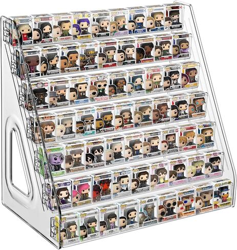 2 Pack 7 Layers Clear Display Shelf for Funko Pop,Mini Collectible Toys Display Shelf for Bitty Pop,Clear Acrylic Display Case for Miniature Mini Action Storage Compatible with Bitty Pops Funko in Saudi Arabia