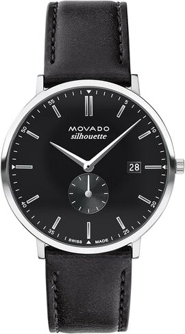 Movado Silhouette Men's Watch - Swiss Quartz Movement, Leather Strap - 3 ATM Water Resistance - Classic, Luxury Fashion Timepiece for Him - 40mm in Kuwait