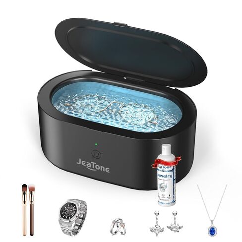 Ultrasonic Jewelry Cleaner Machine, JeaTone 20oz 46KHz Professional Ring Cleaner with 304 Stainless Steel Tank for All Jewelry, Eyeglasses, Watch Strap, Retainer, Dentures White in Kuwait