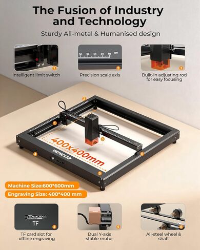Laser Engraver ، JL7 Laser Cutter 10W Machine Laser Pengliving مع مساعدة الهواء ، قاطع App المدعوم من التطبيق ، وسرعة عالية وسرعة 400 ملم ، والكتاب الكهربائي: 10000MW Class 1 Laser in Kuwait