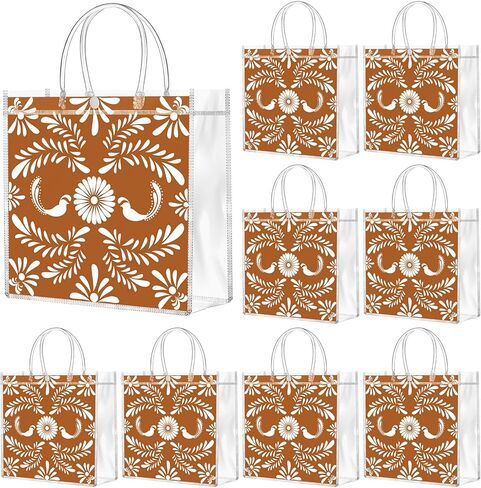SilTriangle 20 Pieces Baptism Cross Party Gift Bags with Handles 8x8x3.15‘' First Communion Holy Party PVC Treat Bags Baptism Party Clear Favor Bags Bulk for Boys Girls Newborn Baby Shower Party in Saudi Arabia