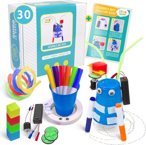 DIY Doodle Scribble Bot Kit 1 Pack – Drawing Motorized Doodle Art Robot Projects for Kids - STEM & STEAM Robotics Activity in Kuwait