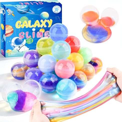 32 Pack Mixed Slime Party Favors for Kids - 8 Pcs Each of Butter, Crystal, Cloud & Galaxy Slime Balls, Scented Slime Kit, Soft Stress Relief Birthday Gifts for Girls and Boys, Goodie Bag Stuffers in Kuwait