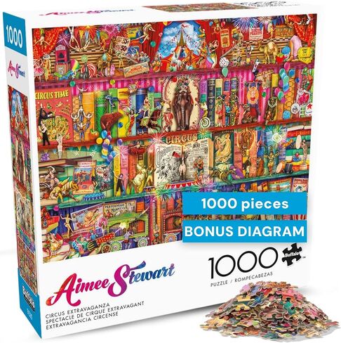 Buffalo Games - Aimee Stewart - Circus Extravaganza - 1000 Piece Jigsaw Puzzle for Adults - Challenging Puzzle Perfect for Game Nights - Finished Size is 26.75 x 19.75 in Kuwait
