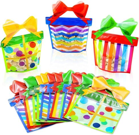 W Wintming 60pcs Butterfly Party Party Forms مع نافذة واضحة ومقبض - قفل الرمز البريدي يقف على رائحة الأكياس الصالحة لختم الهدايا (30) in Kuwait