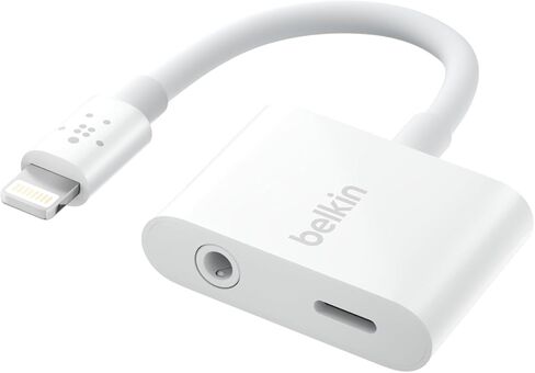 Belkin Rockstar USB-C Audio + Charge Adapter, Headphone Adapter w/USB-C 60W Power Delivery Fast Charging for iPhone, iPad Pro, Galaxy, Note, Google Pixel, LG G6, Sony Xperia, OnePlus, & More - White in Saudi Arabia