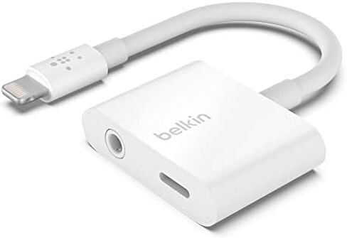 Belkin Rockstar USB-C Audio + Charge Adapter, Headphone Adapter w/USB-C 60W Power Delivery Fast Charging for iPhone, iPad Pro, Galaxy, Note, Google Pixel, LG G6, Sony Xperia, OnePlus, & More - White in Saudi Arabia