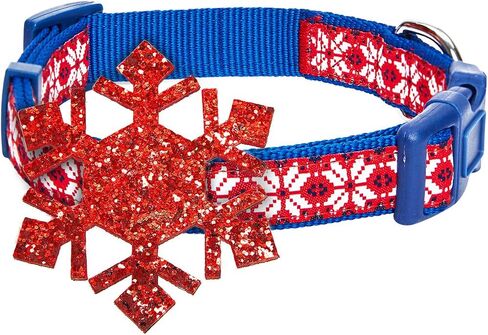 Blueberry Pet Christmas Holly Adjustable Dog Collar with Stunning Bowtie Décor, Large, Neck 18"-26" in Kuwait