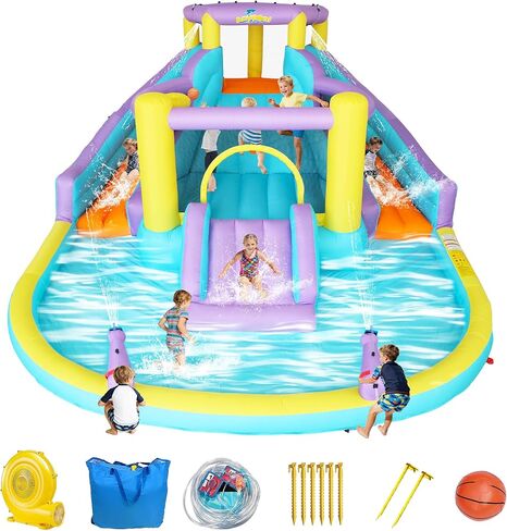 منزل نطاط شريحة مياه قابلة للنفخ مع حديقة مياه شريحة مزدوجة مع حمام سباحة للبش in Kuwait