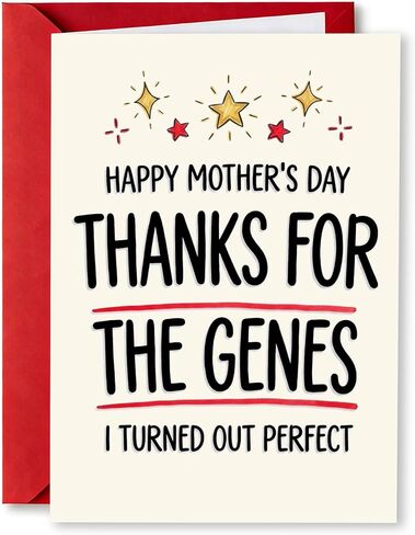 بطاقة عيد الأم المضحكة من الابن وابنتها إلى أمي ، مليئة بالحب ، قد أكون صغيرًا لكني أحبك كبيرًا ، مع مظروف in Kuwait