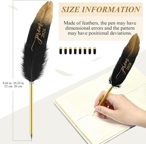24 PCS PROM 2025 Party Favors Feather Graduation Pens Bulk Feather Ploint Pen Prom Higds Vintage Quill Pen Grad Supplies for Class of 2025 School Student Girl and Boy (Black) in Saudi Arabia