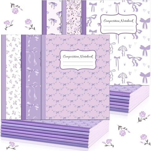 6 Pcs Bow Composition Notebooks Coquette Preppy Journal College Ruled Notebook Gift 110 Pages 9-3/4 x 7-1/2" Composition Notebooks for Mother's Day College Classroom Teacher Supplies(Pink,7" X 9") in Kuwait
