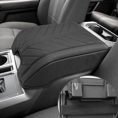 Center Console Armrest Cover for 2015-2024 Ford F150 Accessories, 2017-2024 F250 F350 F450, PU Leather Middle Console Cushion Cover with Storage Bag(Jump Seat Only) in Kuwait