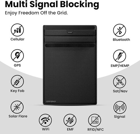 OFFGRID Cell Phone Faraday Bags - Premium EMP Proof Faraday Bags - Device Shielding Data Security for Signal Blocking & Anti-Spy Protection. Faraday Bags for Cell Phones, Tablets and Laptops in Kuwait