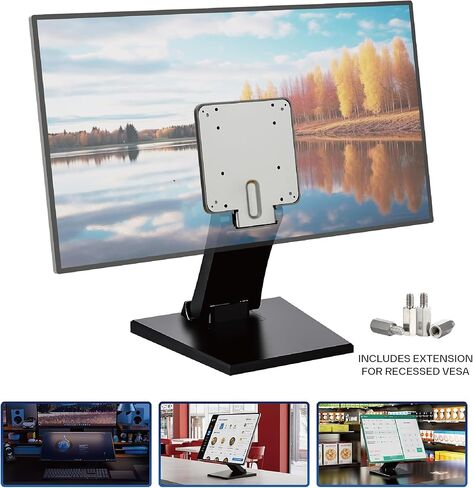 Low Profile Monitor Stand – Adjustable and Portable VESA 75x75 & 100x100mm Mount for Secondary Screens, POS, DJ Setups & Compact Desks in Kuwait