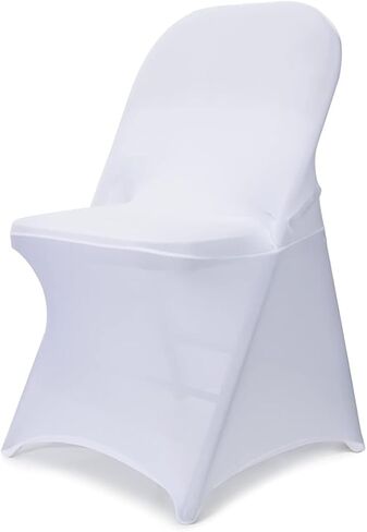 White Chair Covers 100 pcs Stretch Spandex Chair Covers Universal Fitted Chair Cover Protector for Wedding,Party, Banquet, Holidays, Celebration, Decoration（White, 100 PCS） in Saudi Arabia