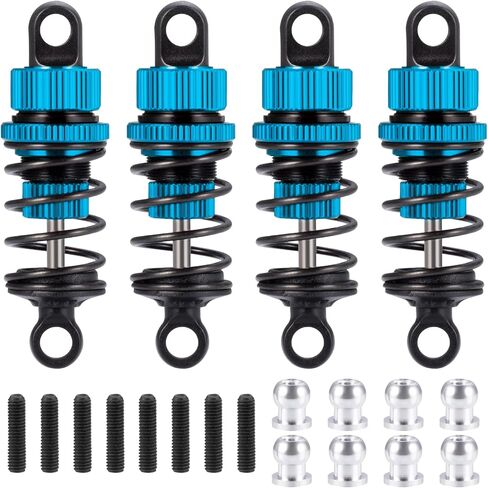 Aluminum RC Front & Rear Oil Filled Shock Absorber 50mm/52mm Adjustable Damper Set Compatible with Tamiya M03 M04 M05 M06 1:10 On Road Car Upgrades Replace Parts (Blue, 50mm) in Saudi Arabia