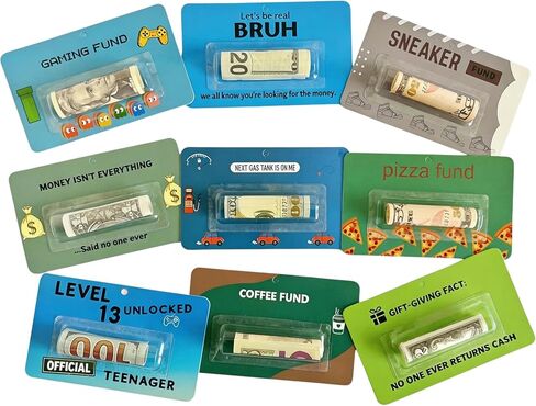 9 PCS HIST CARD/MOINDOWALORS للحصول على أموال الهدايا ، والشيكات ، وتصميمات الصناديق المتنوعة لبطاقة هدايا المال مع غطاء بلاستيكي ومواد لاصقة لتزيين عيد الميلاد in Saudi Arabia