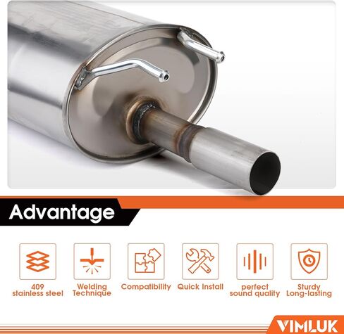 409 Stainless Steel Rear Exhaust Muffler Compatible for 2006-2011 Honda Civic 1.8L and 2006-2011 Honda Civic Hybrid Sedan 1.3L-Including Gasket and Bolt kit Part Number:18307-SNA-A01(VK-HC01) in Kuwait