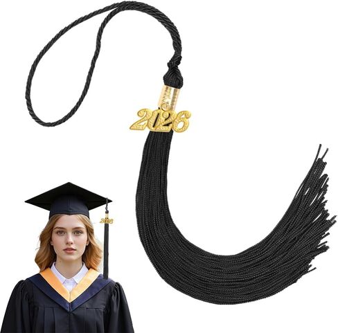 Black with White 2025 Tassel with 2025 Graduation Tassel for Graduation Cap 2025 Tassel Charms for Graduation Cap in Kuwait