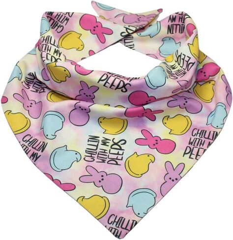 Happy Easter Dog Bandanas, Chillin with My P.eps Dog Scarfs for Boy and Girl, Pet Scarves for Holiday Bandanas for Small Medium Large Dogs in Kuwait