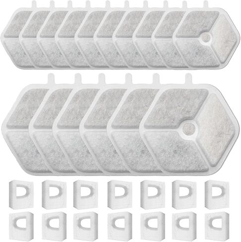 16 Pack Replacement Filters and 16pack Sponges for Smartoo 152oz/4.5L Wireless Cat Water Fountain, Pet Water Fountain Replacement Filter Fit for smartoo replacement filters in Saudi Arabia