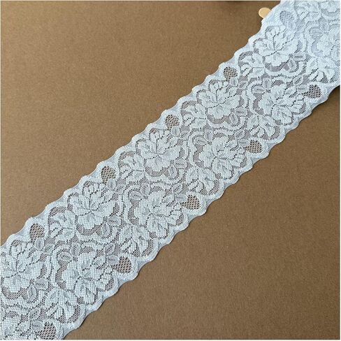 3 inch lace Trim, 5 Yards Long Black lace Ribbon with Good Elasticity of 1:2, Floral lace Design for Bridal Party, Halloween Party, hairbow Knot, DIY Jeans Sewing, and Home Decor in Kuwait