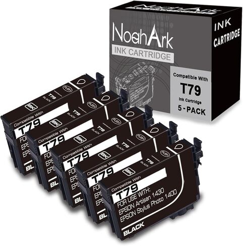 3 Packs T079 Remanufactured Ink Cartridge Replacement for Epson 79 use for Epson Artisan 1430 Stylus Photo 1400 Inkjet Printer (3 Black) in Saudi Arabia