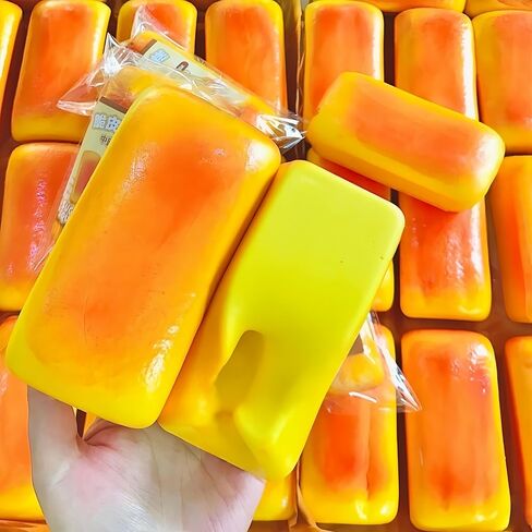 2Pcs Sticky Squishy Toast, Soft Bread Slow Rising Squishy, Lifelike Chocolate Toast Shape Squeeze Toy, Cute Stress Relief Food Squishies in Kuwait