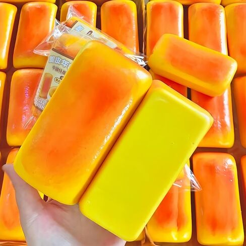 2Pcs Sticky Squishy Toast, Soft Bread Slow Rising Squishy, Lifelike Chocolate Toast Shape Squeeze Toy, Cute Stress Relief Food Squishies in Kuwait