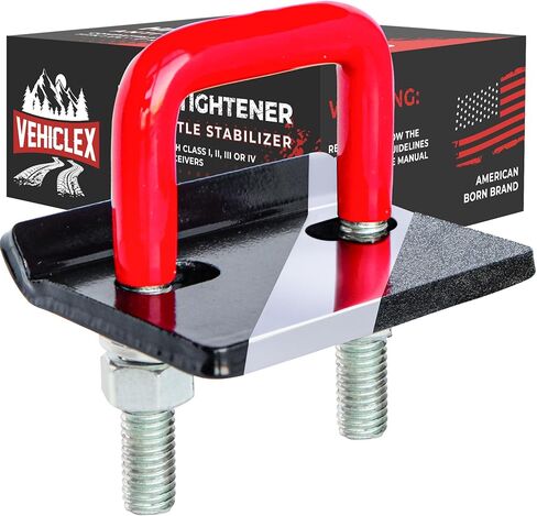 Anti-Rattle Hitch Tightener Clamp (2 pk) for 1.25" to 2" Receivers - Vehiclex Galvanized Heavy-Duty Stabilizer with 0.44" U-Bolt, Rust-Proof for Trailers & Trucks in Kuwait